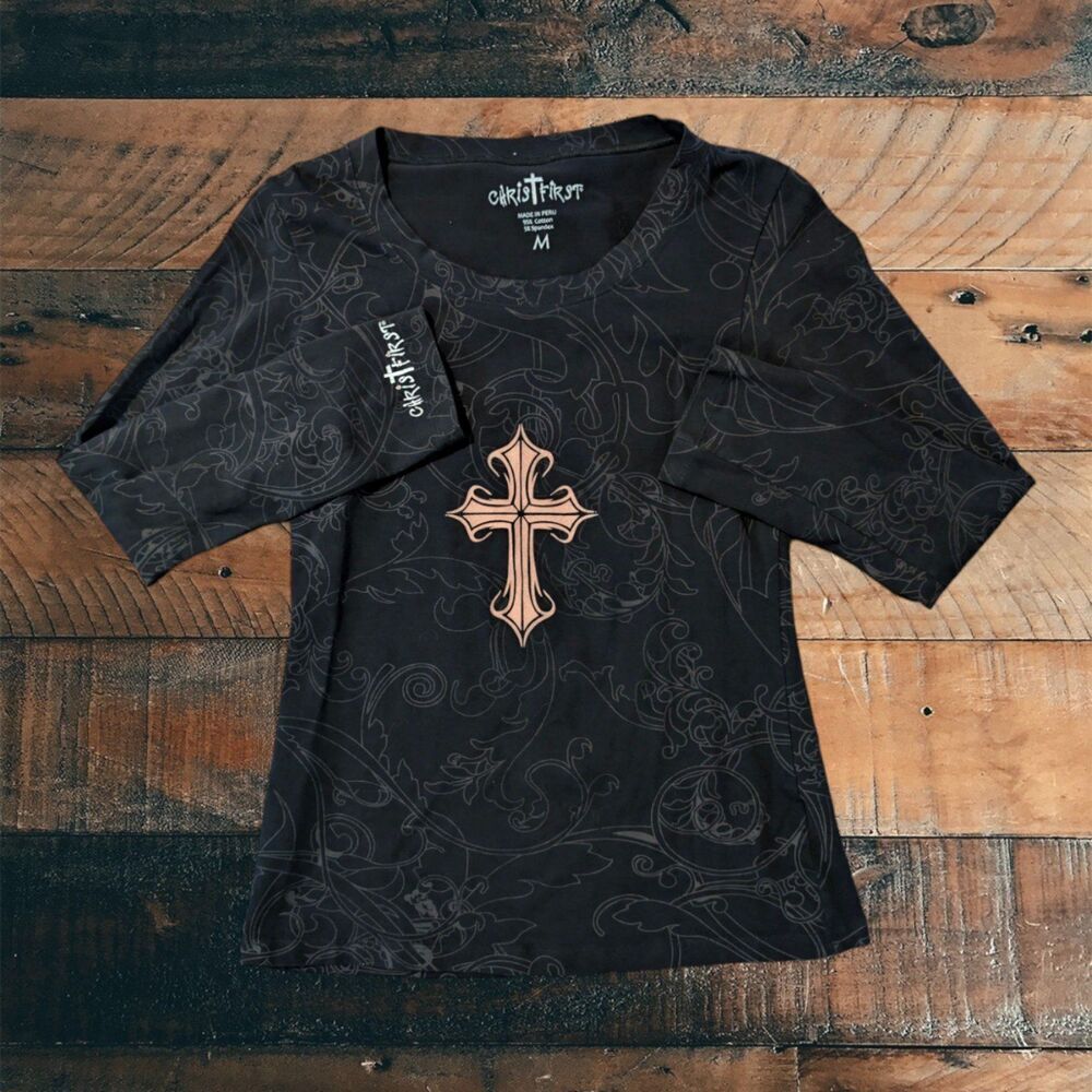 Y2K Christ First Christian Cybergoth Women's Long Sleeve Medium Shirt